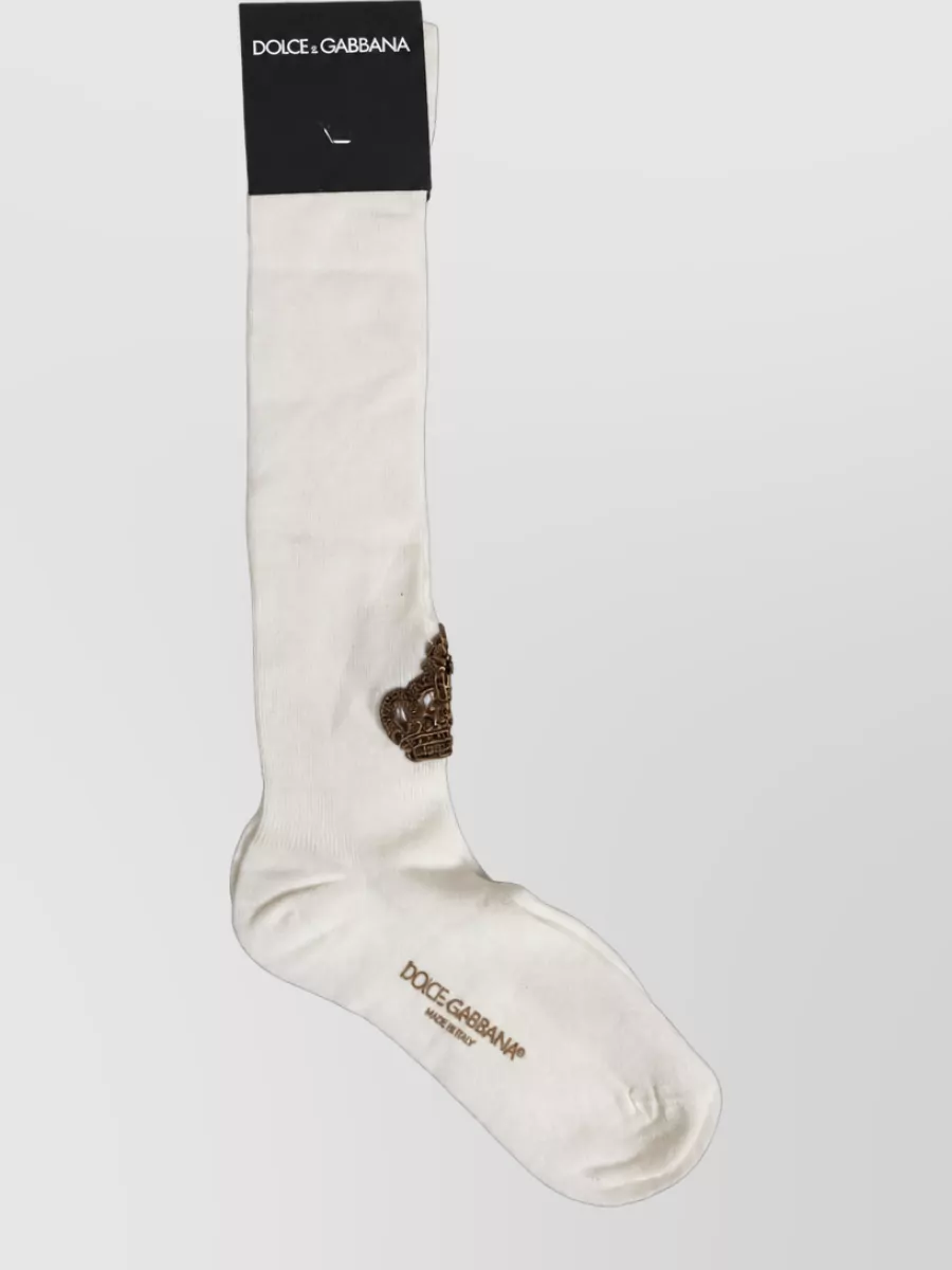 Dolce&Gabbana crown embroidery knee high socks