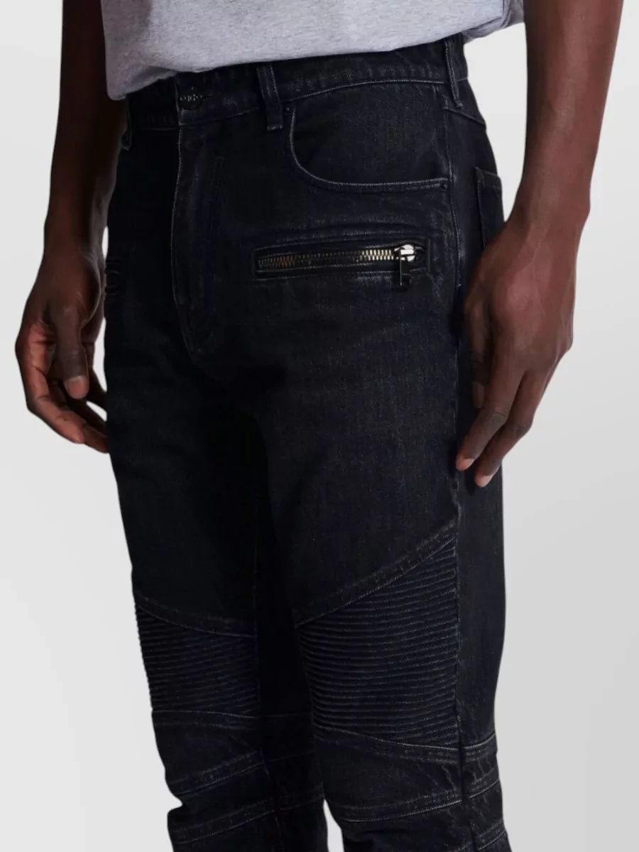 Balmain Straight Trousers Nylon Silk Belt Loops