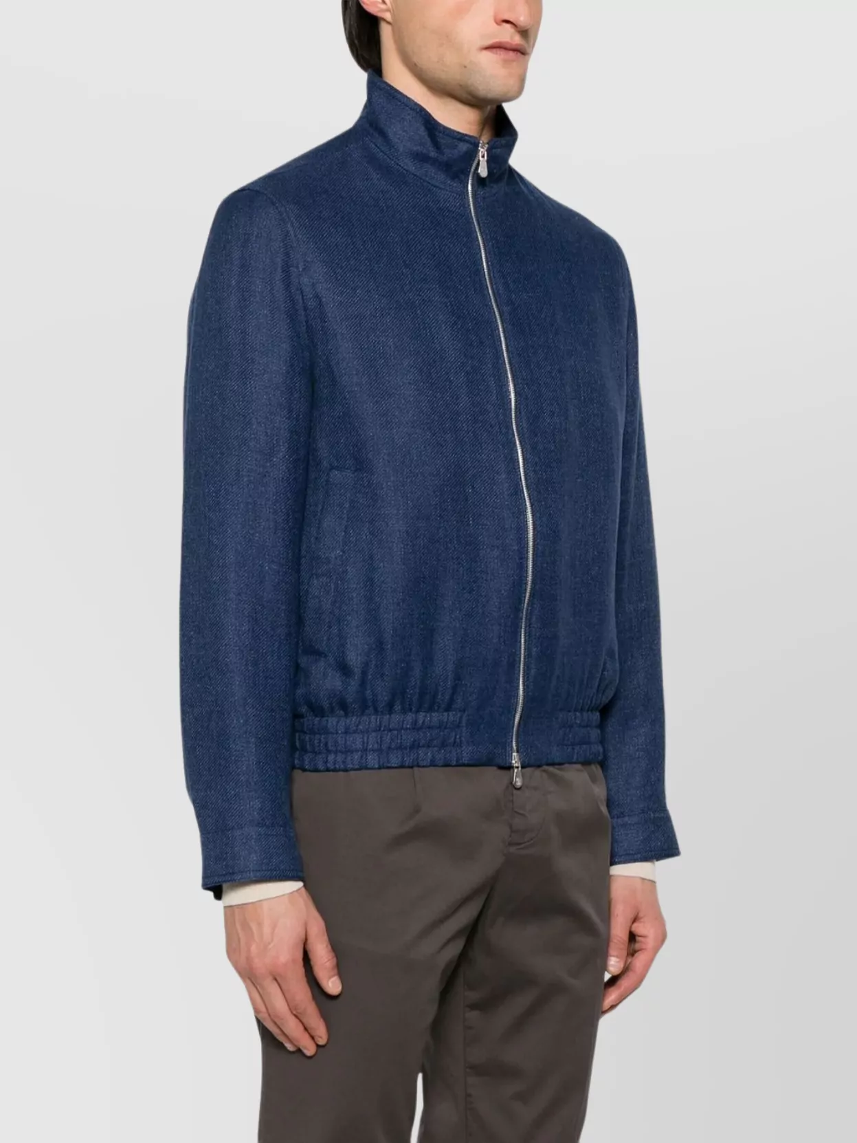 Brunello Cucinelli High Collar Long Sleeve Jacket With Pockets