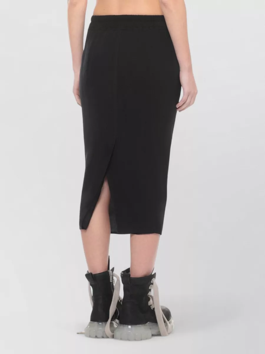 Rick Owens Silk Skirt Midi Length Elastic Waist
