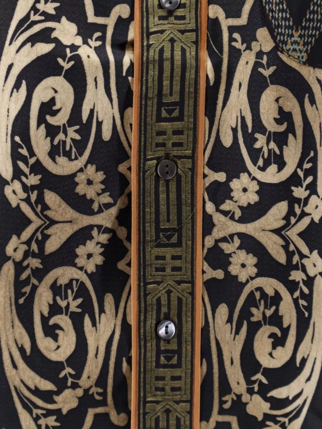 Pierre Louise Mascia Patterned Silk Shirt Long Sleeves