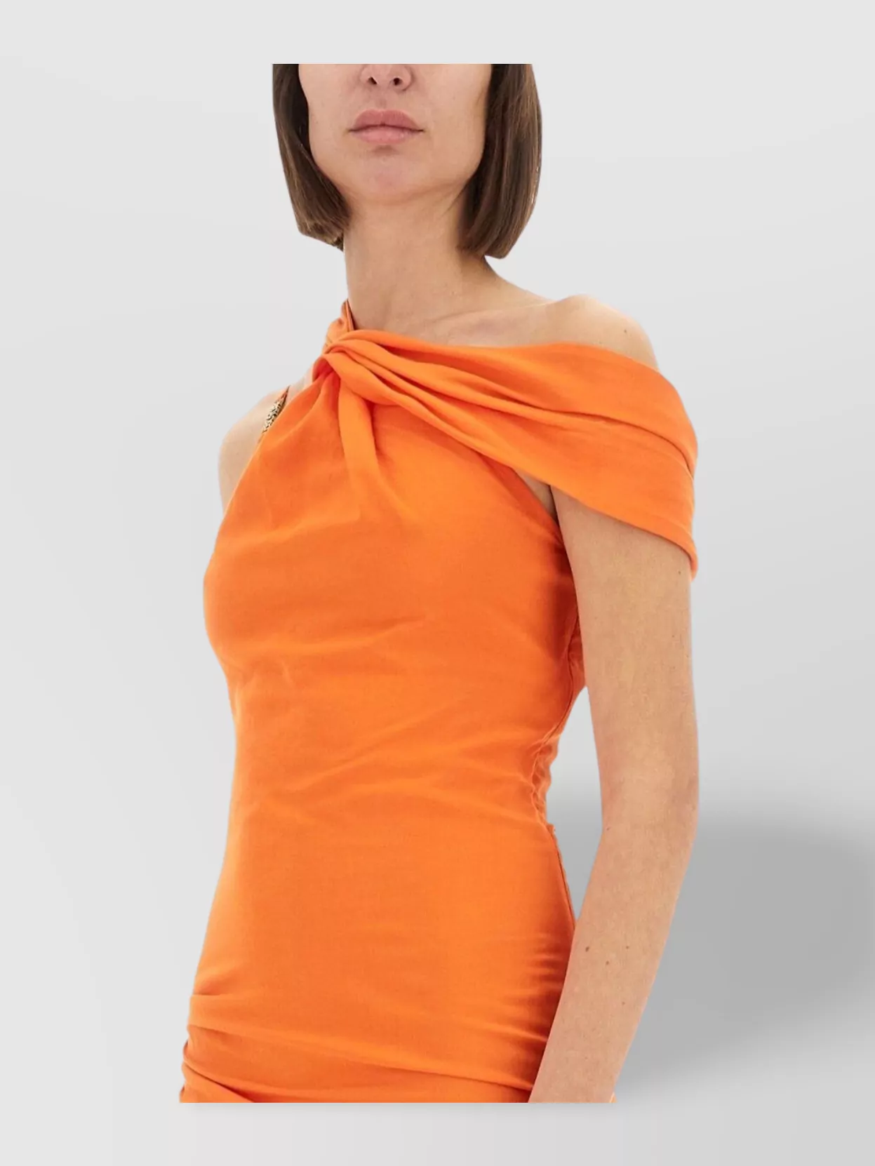 Versace Jeans Couture Asymmetric one-shoulder midi dress