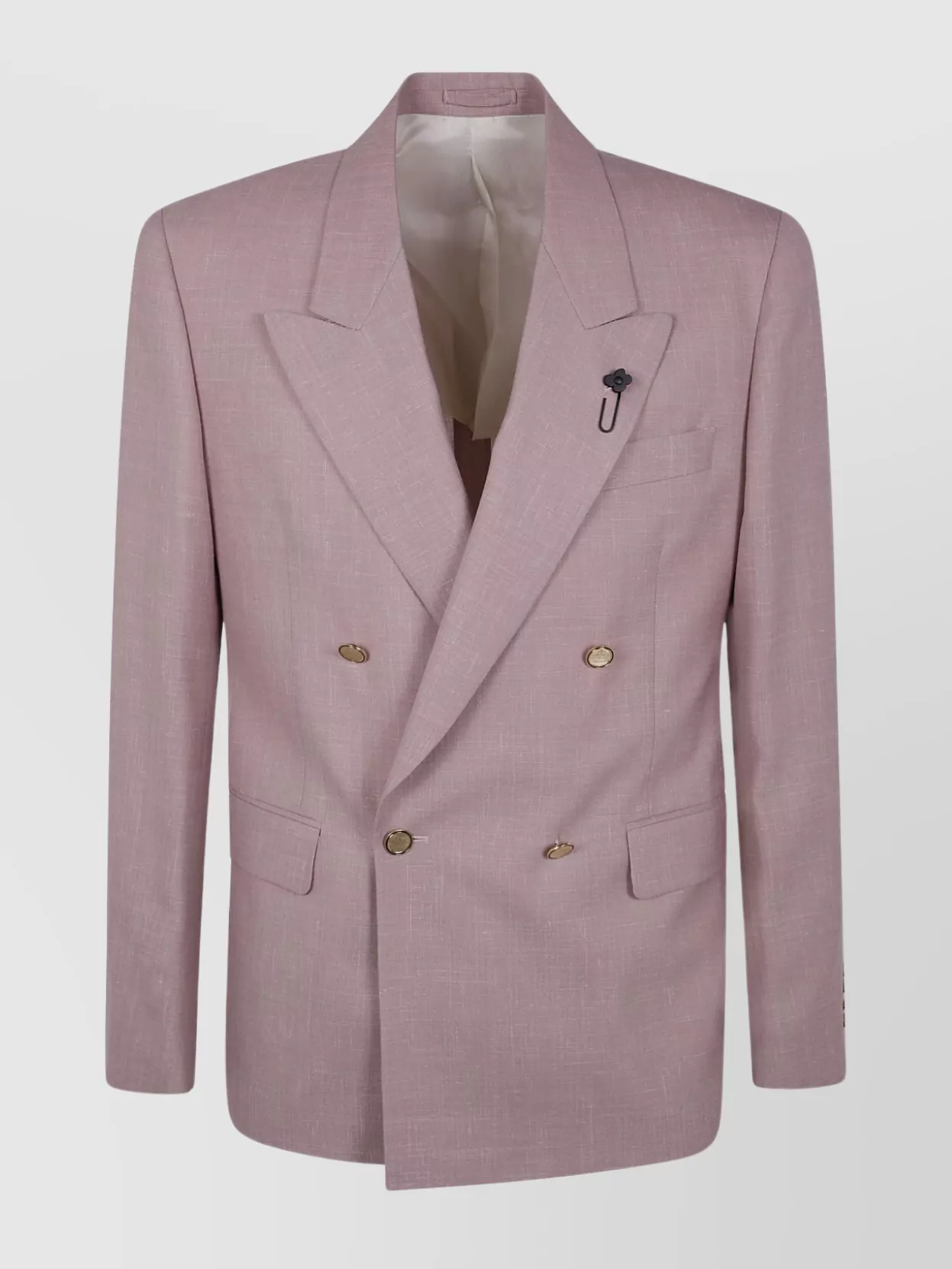 Lardini Structured Double-breasted Jacket Button Detailing In Purple