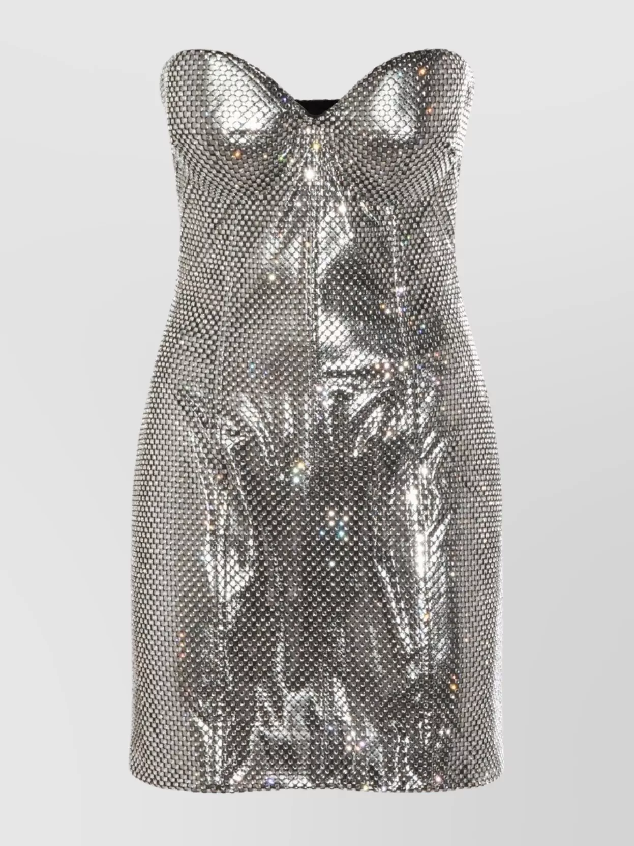 Dolce & Gabbana Strapless Fitted Metallic Sequin Dress In Gray