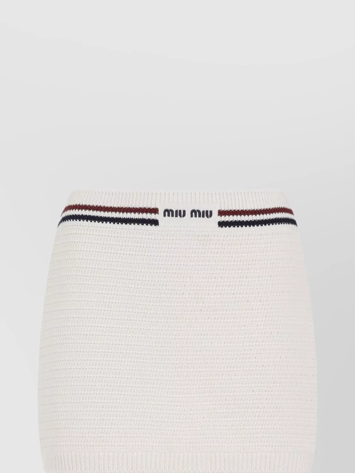 MIU MIU COTTON MINI SKIRT CROCHET EFFECT