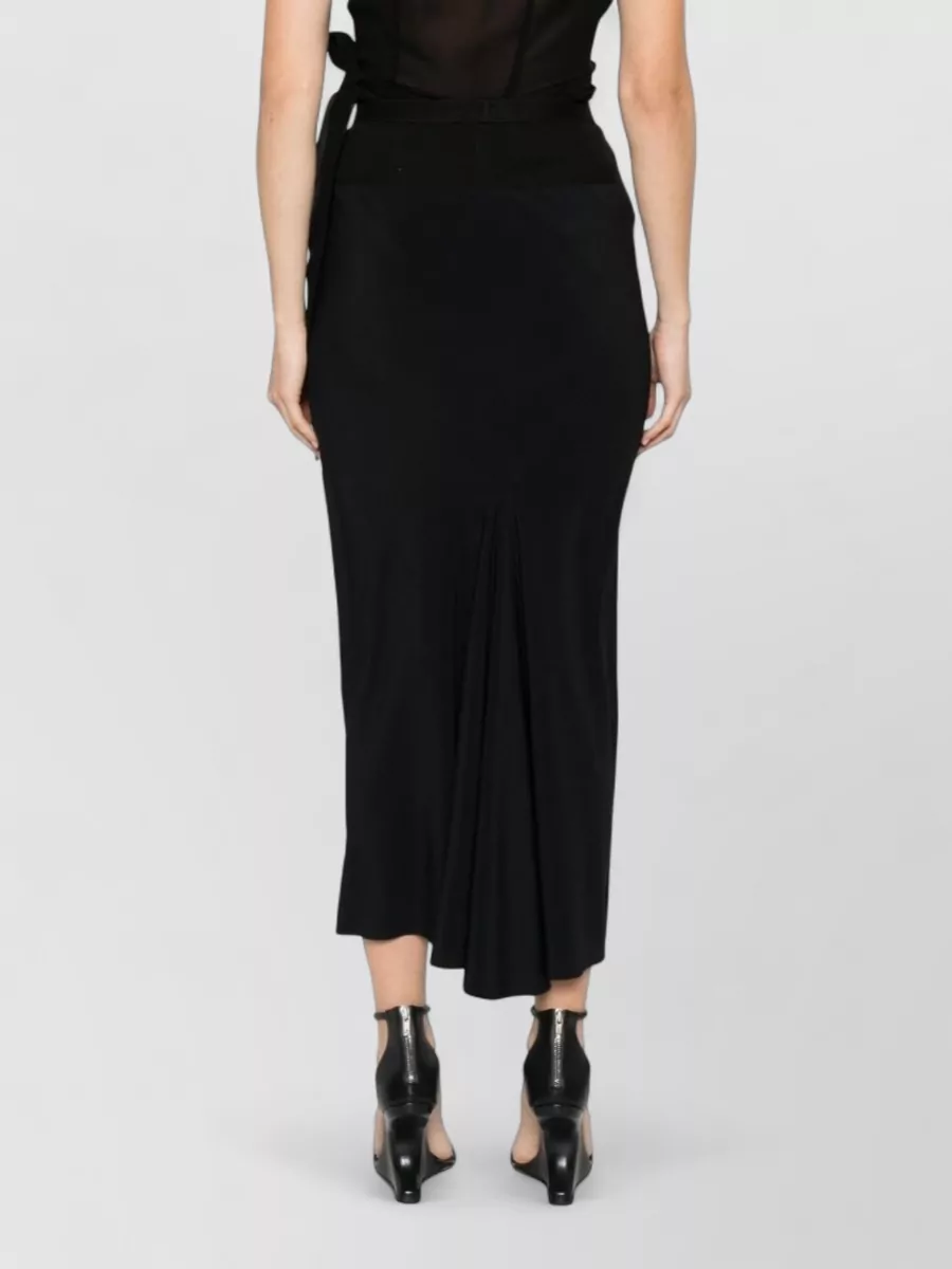 Rick Owens High Waist Midi Skirt Side Slit