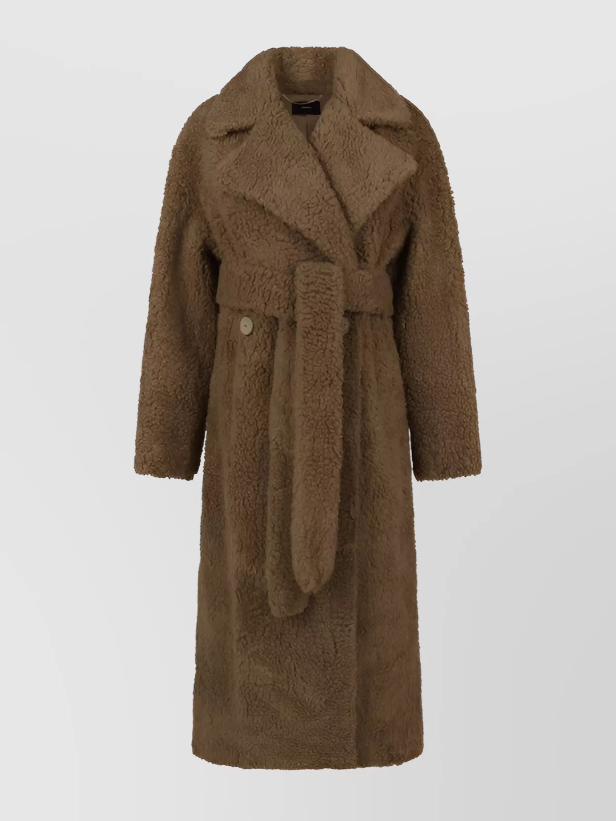 Shop Joseph Fur Coat With Belted Waist And Matching Sash