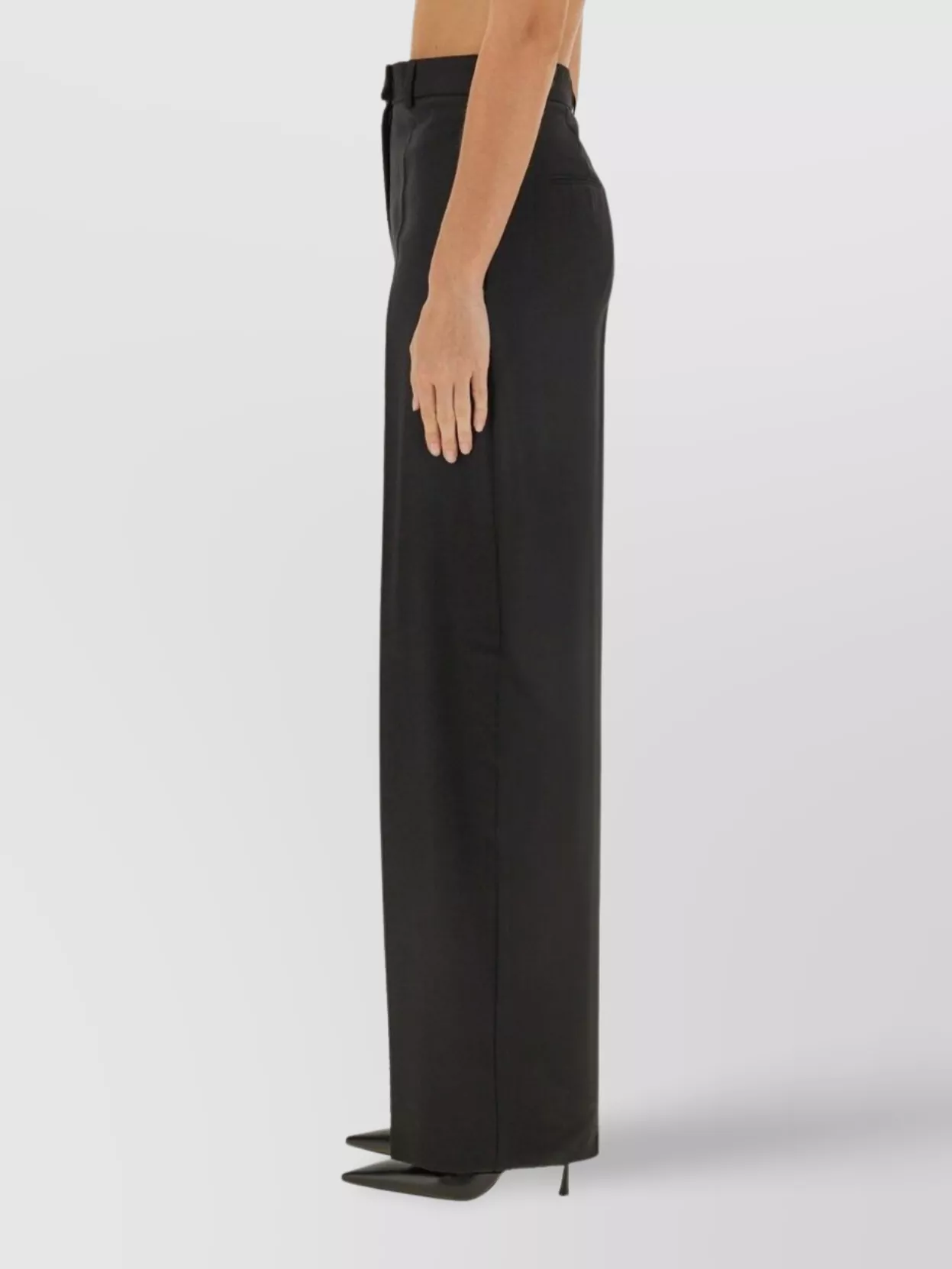 Sportmax Wide Leg Trousers With Pleats And Pockets In Black