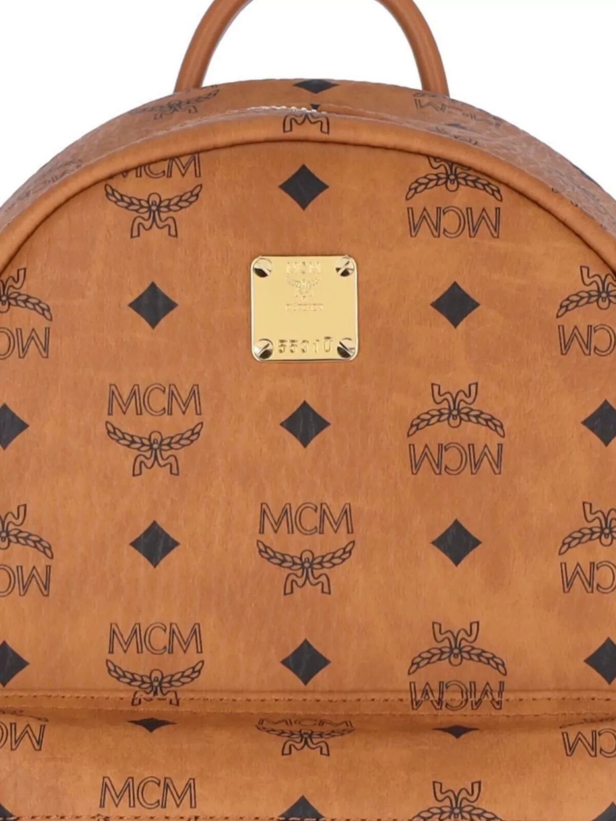 Mcm Adjustable Strap Backpack Gold Hardware