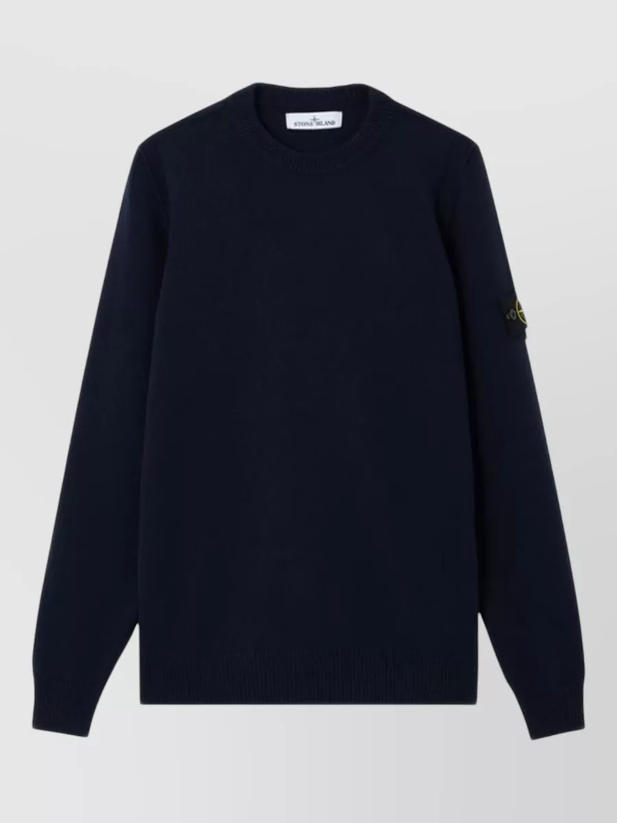 Stone Island wool regular-fit ribbed-trim crewneck jumper
