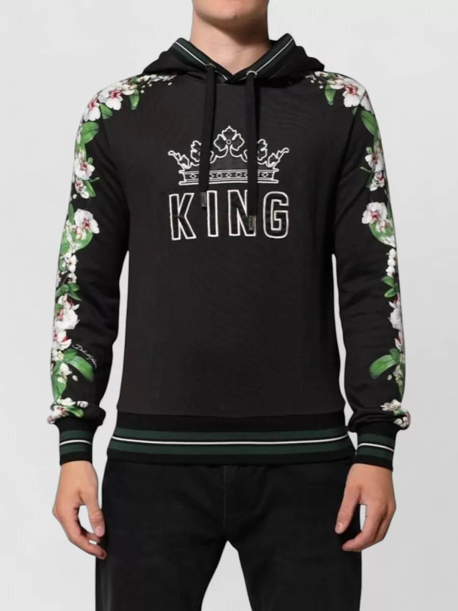 Dolce&Gabbana cotton floral-print logo hoodie