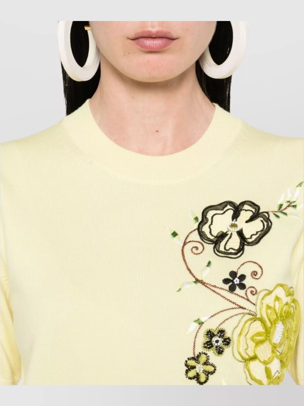 Kenzo Crew Neck Floral Embroidery Top