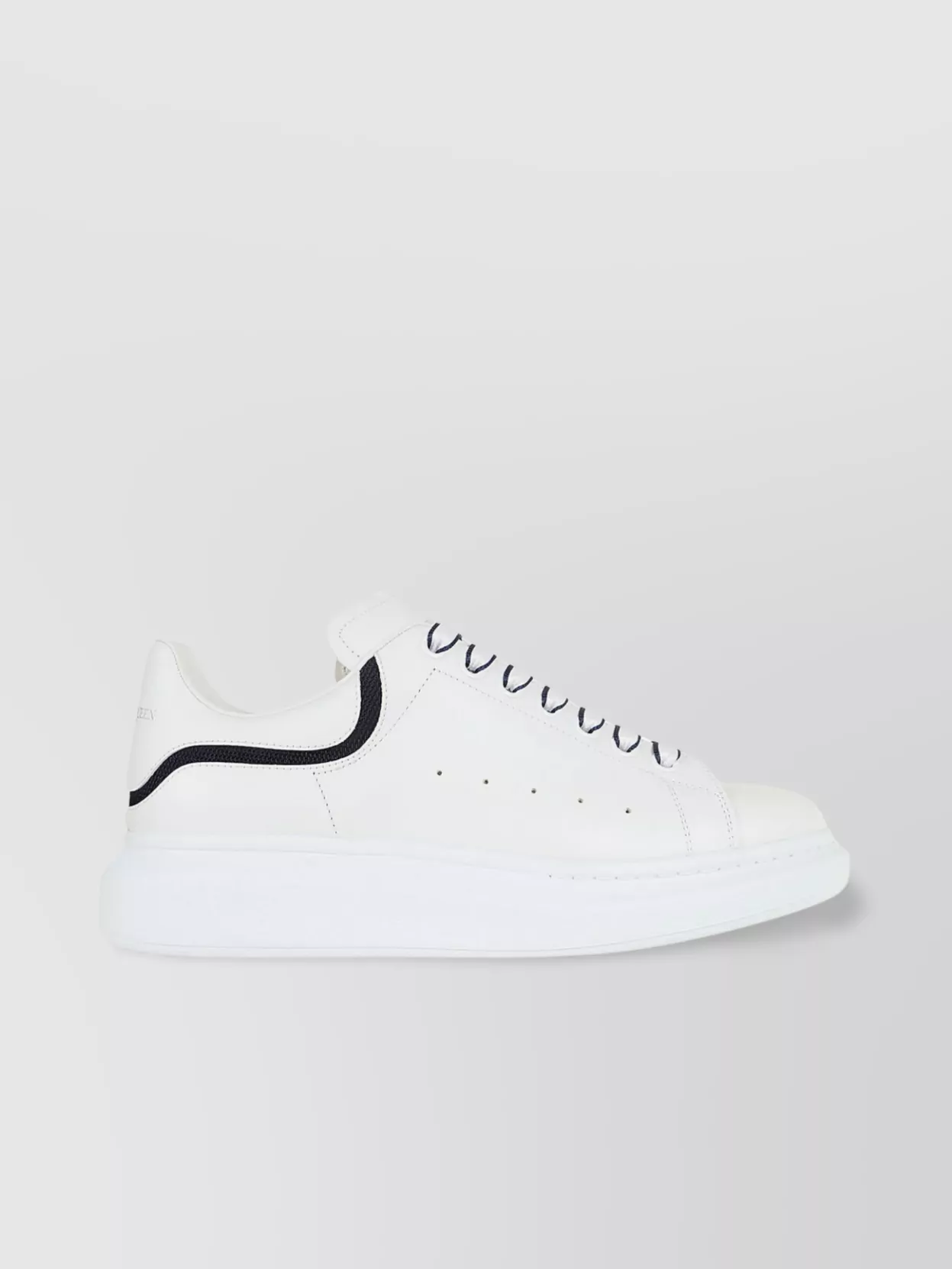 Alexander Mcqueen Oversized Leather Sneakers With Perforated Sole In White