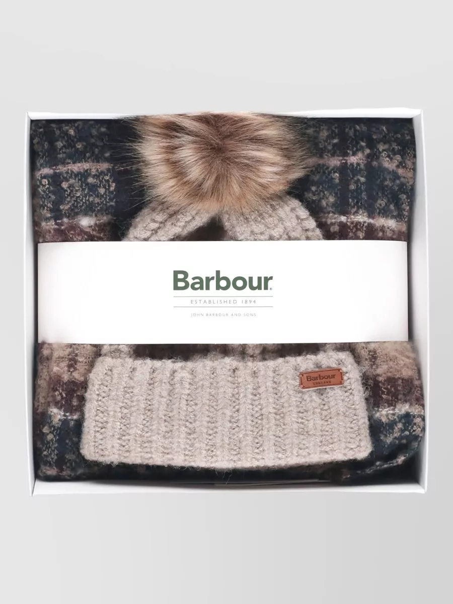 Barbour Womens Scarf And Beanie Tartan Set