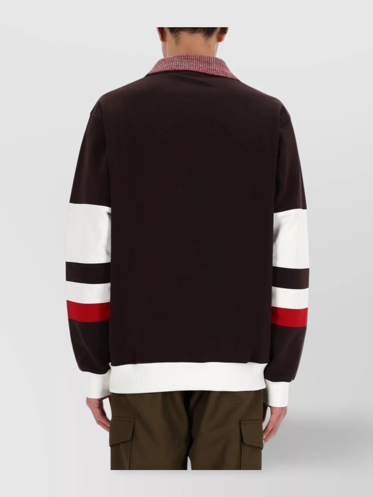 Drôle De Monsieur Polo Shirt With Contrasting Collar And Ribbed Cuffs