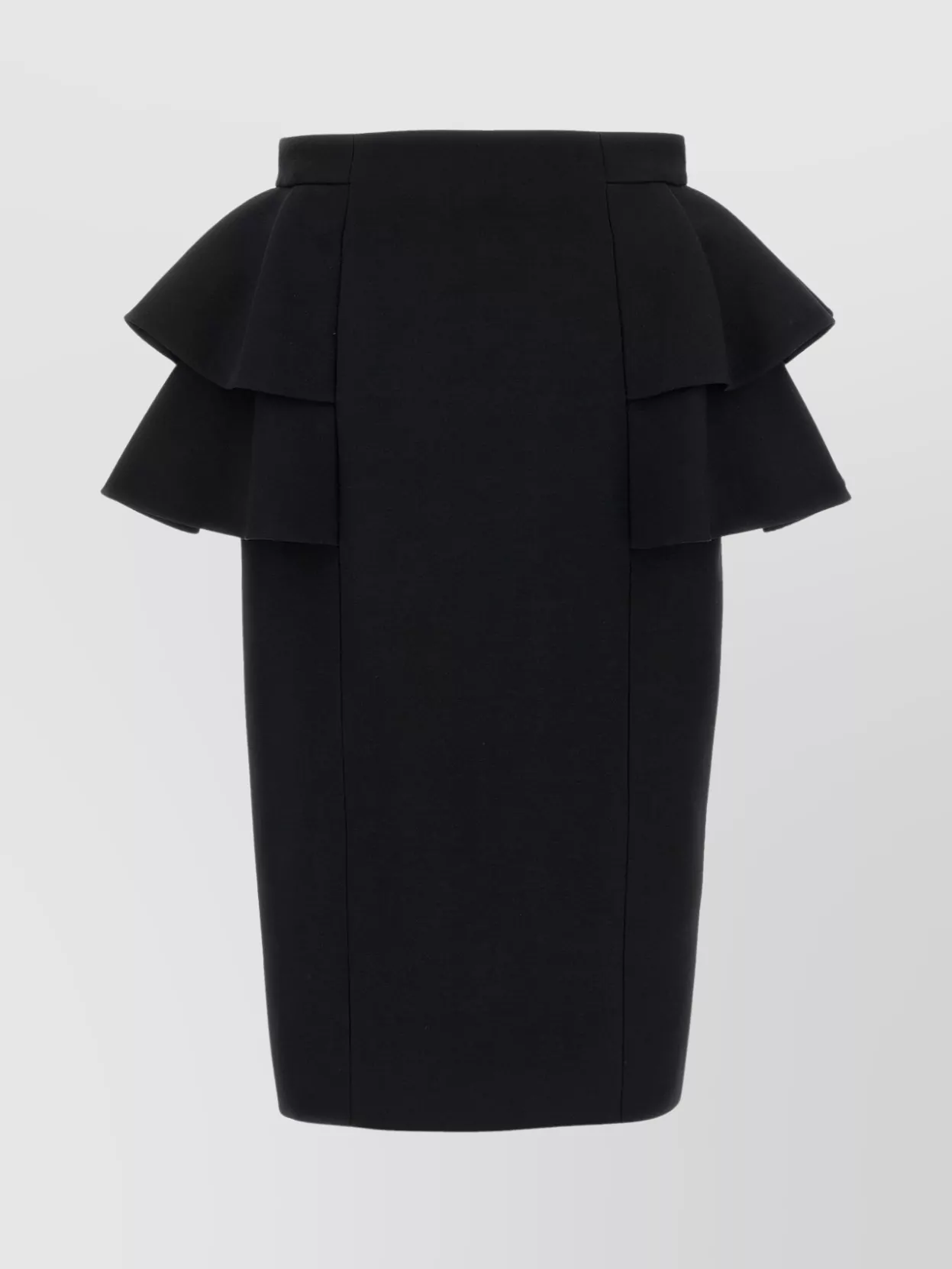Valentino Couture Crepe High-waisted Skirt With Ruffle Detail In Black