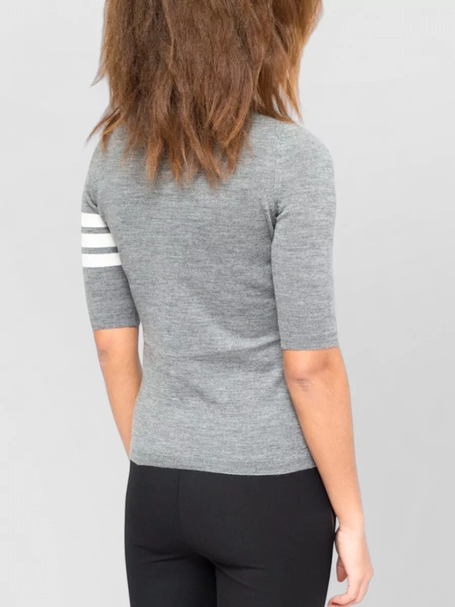 La Rose Merino Wool 3/4 Sleeve Knitted Top