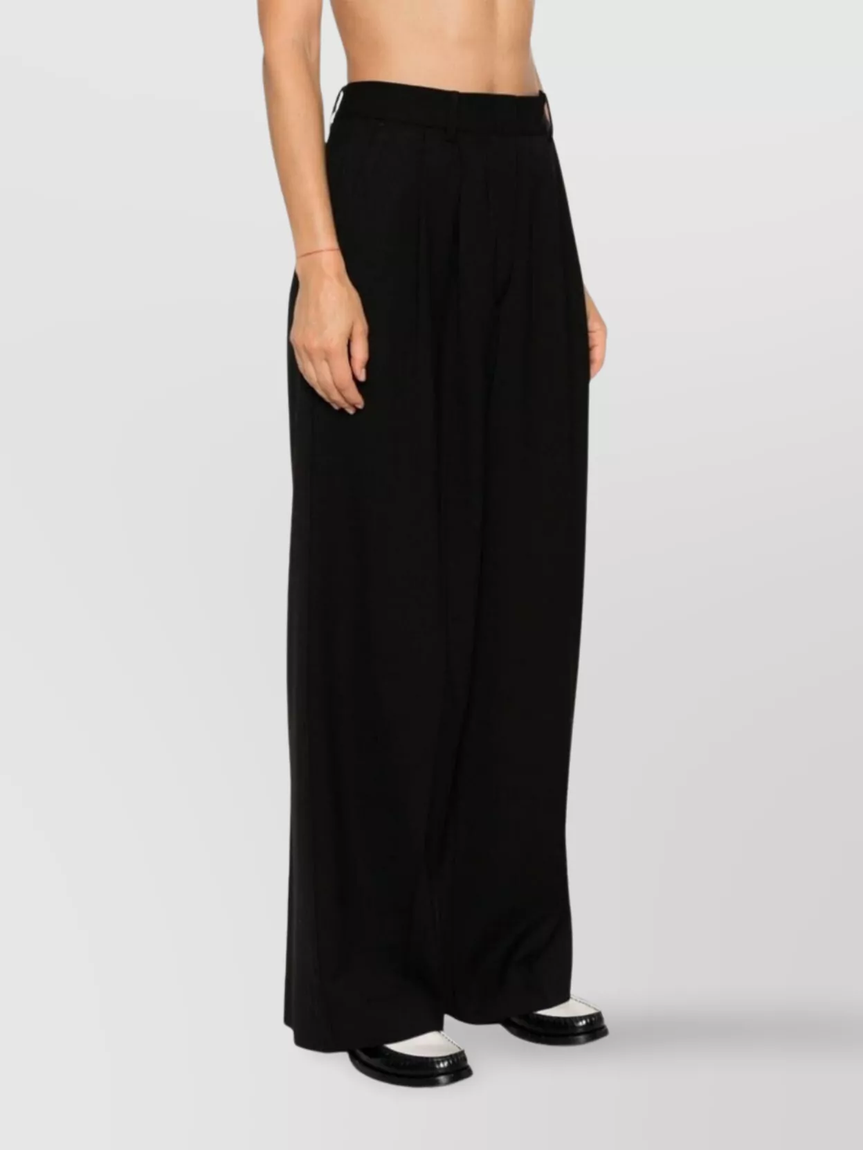 Parosh Wide Leg Pleated Trousers And Pockets