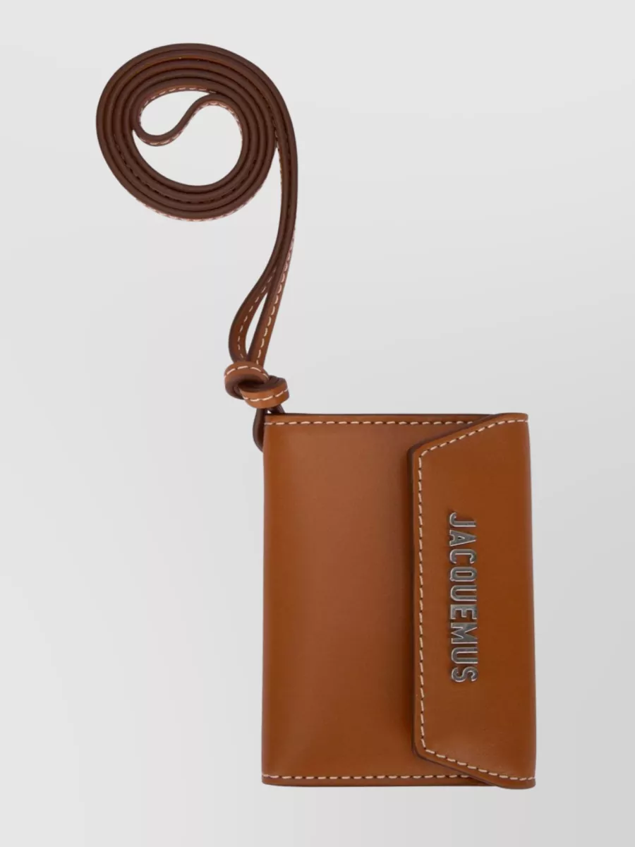 Shop Jacquemus Adjustable Strap Pocket Wallet In Brown