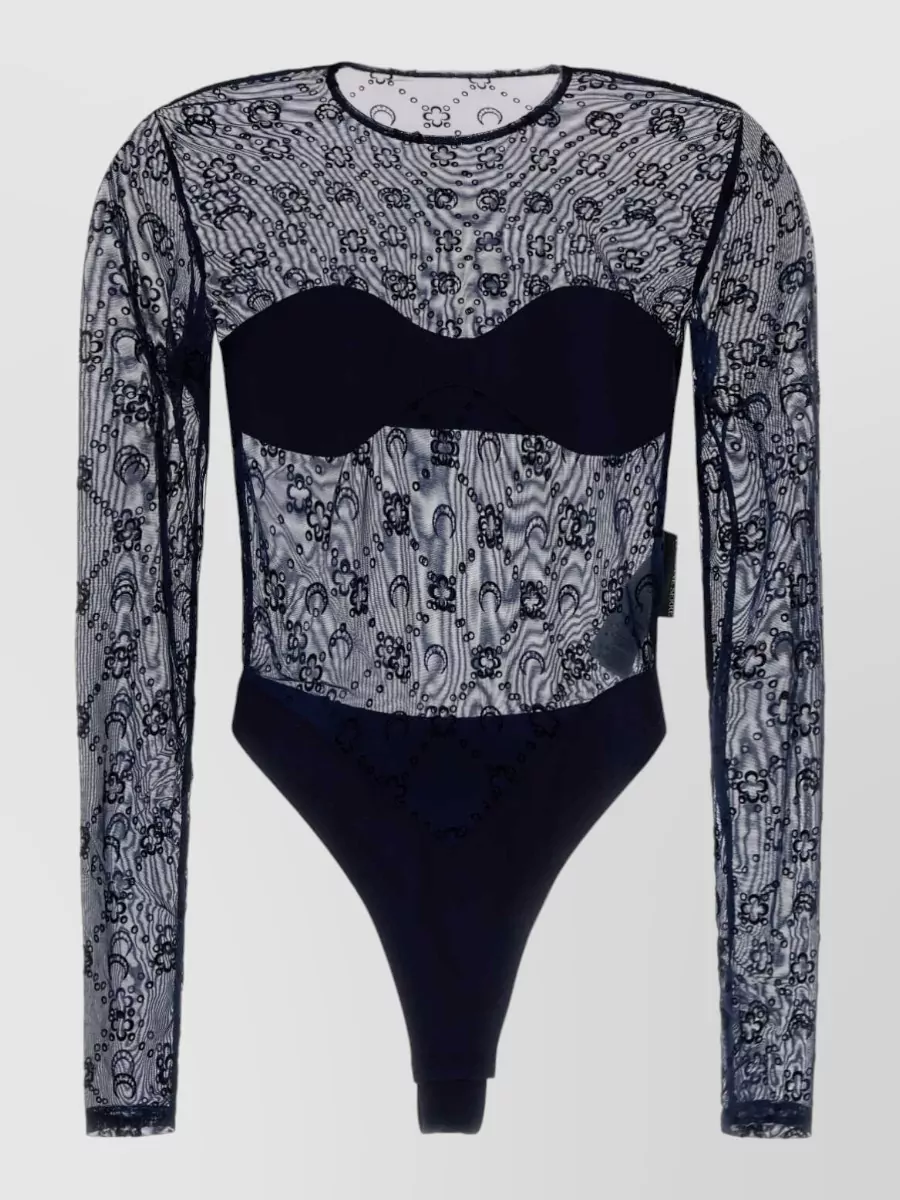 Marine Serre Stretch Tulle Bodysuit