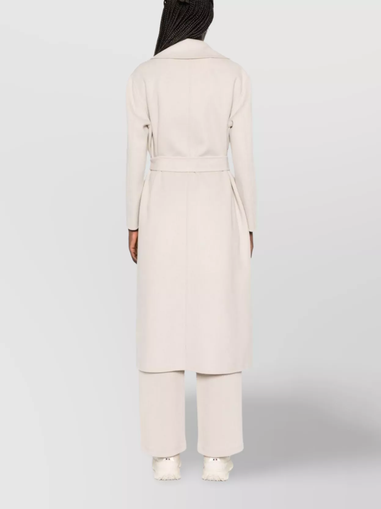 S Max Mara Long Wool Coat Belted Waist