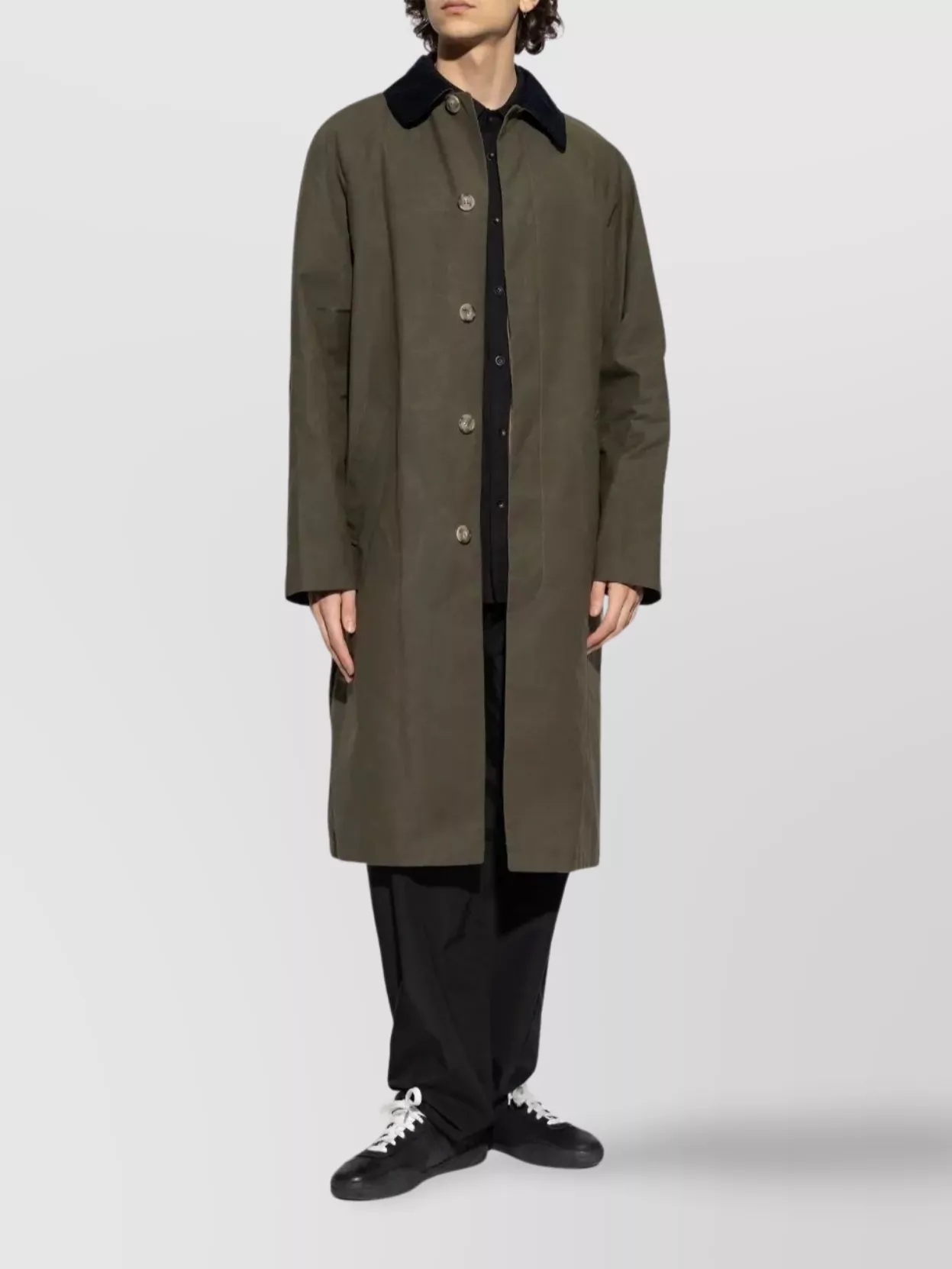 A.p.c. Gaspard Corduroy Collar Coat With Side Pockets