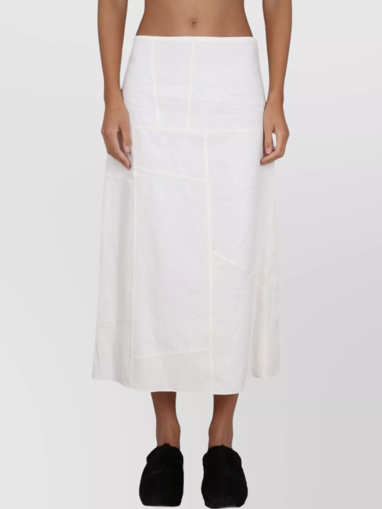 Jil Sander Cotton High Waist Midi Panel Skirt