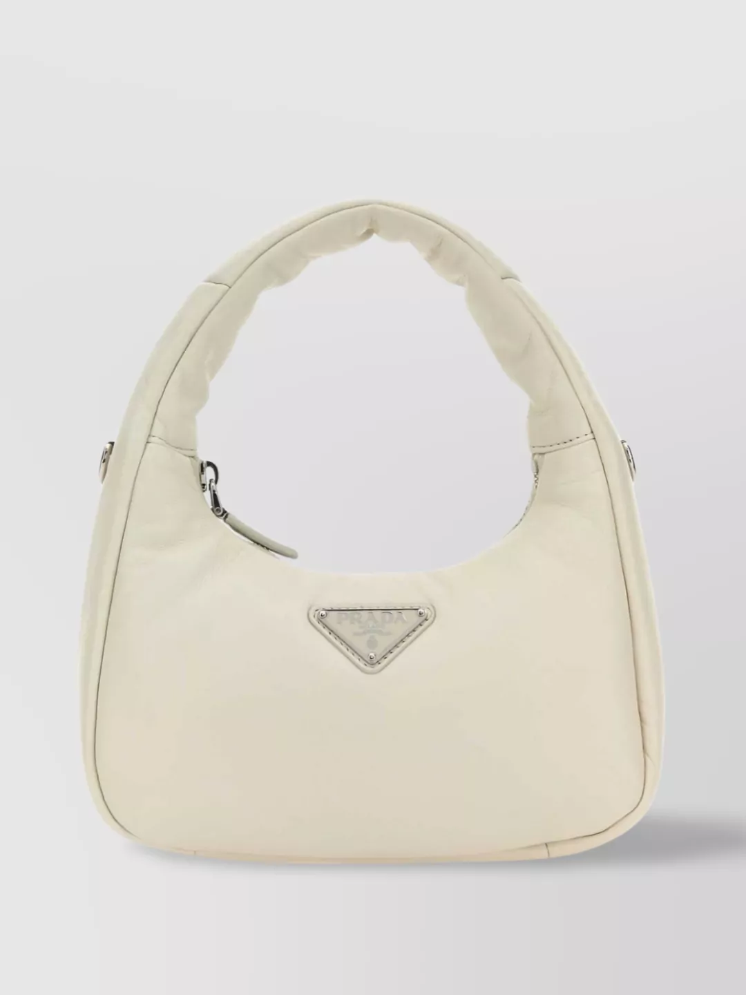 Shop Prada Compact Soft Leather Handbag With Single Handle