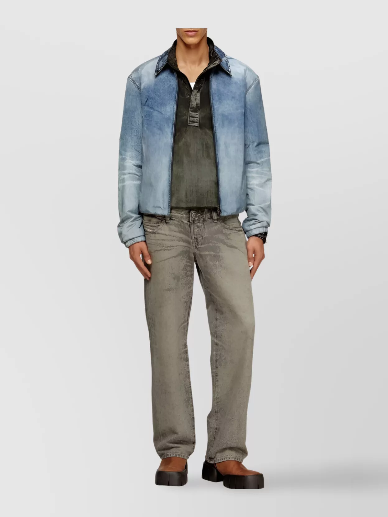 Diesel Padded Denim Look Jacket Pockets