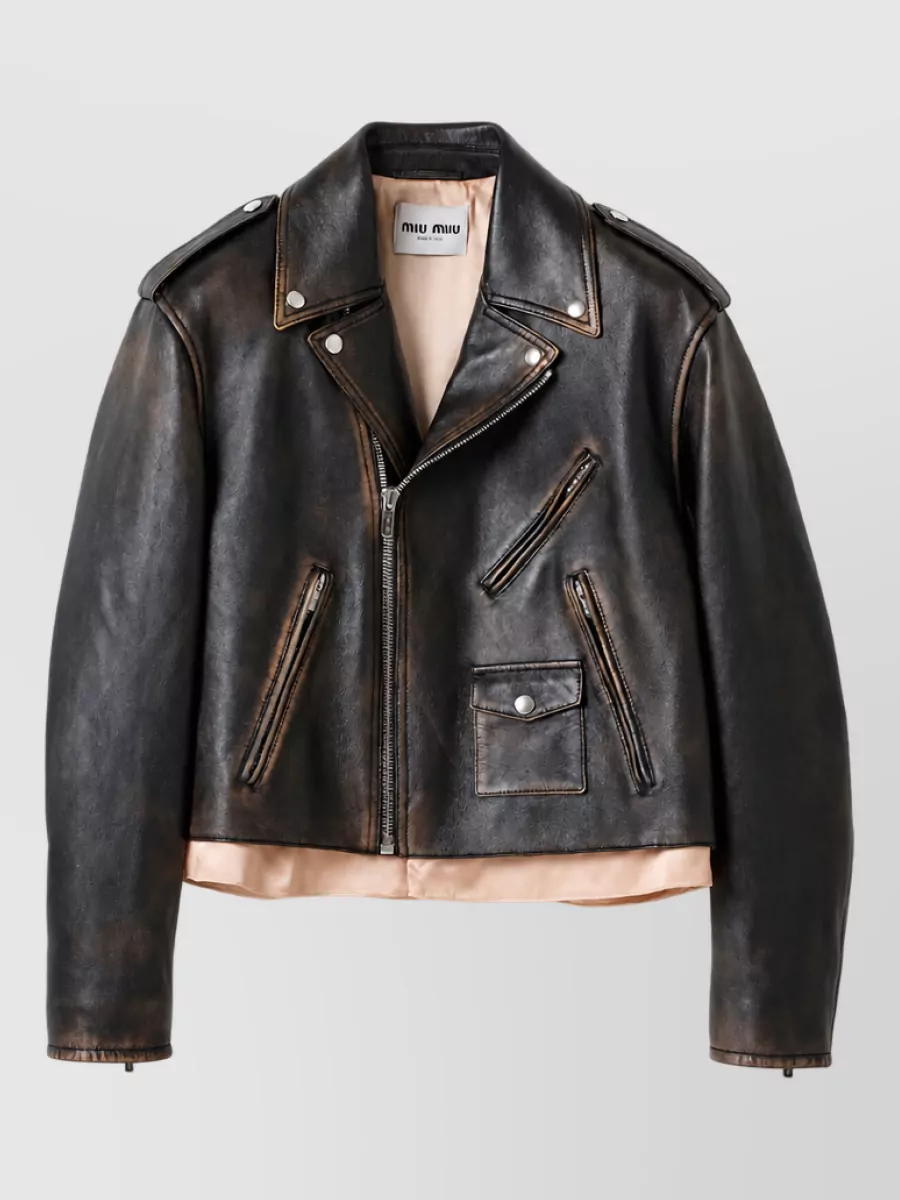 Miu Miu leather biker jacket