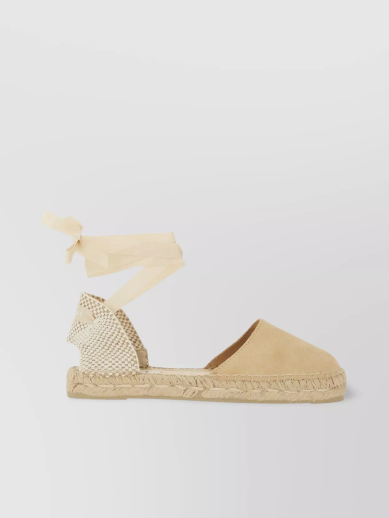 Manebi Backed Espadrille With Round Toe And Woven Detail