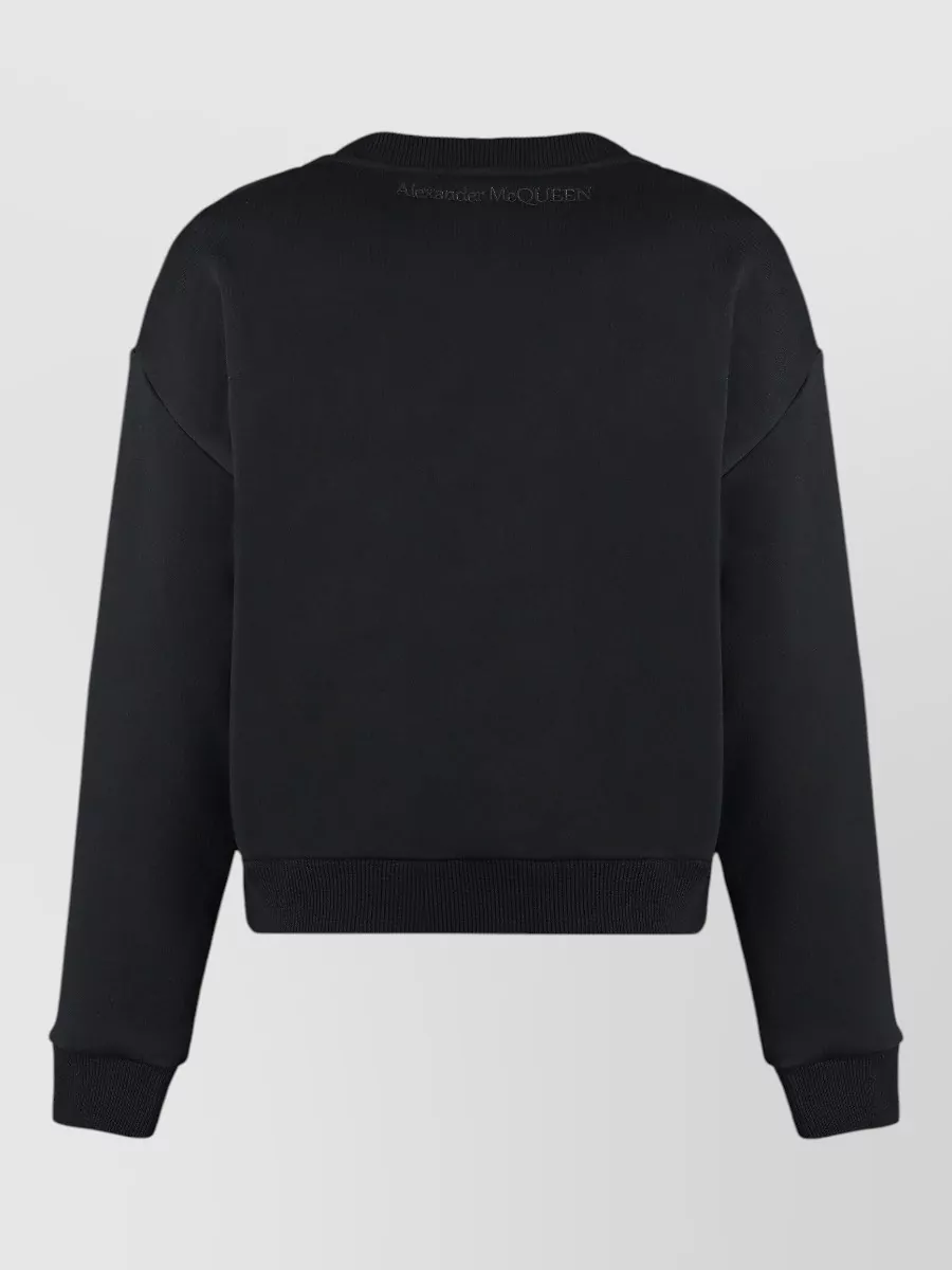 Mc Queen Cotton Cutout Crew-Neck Sweatshirt