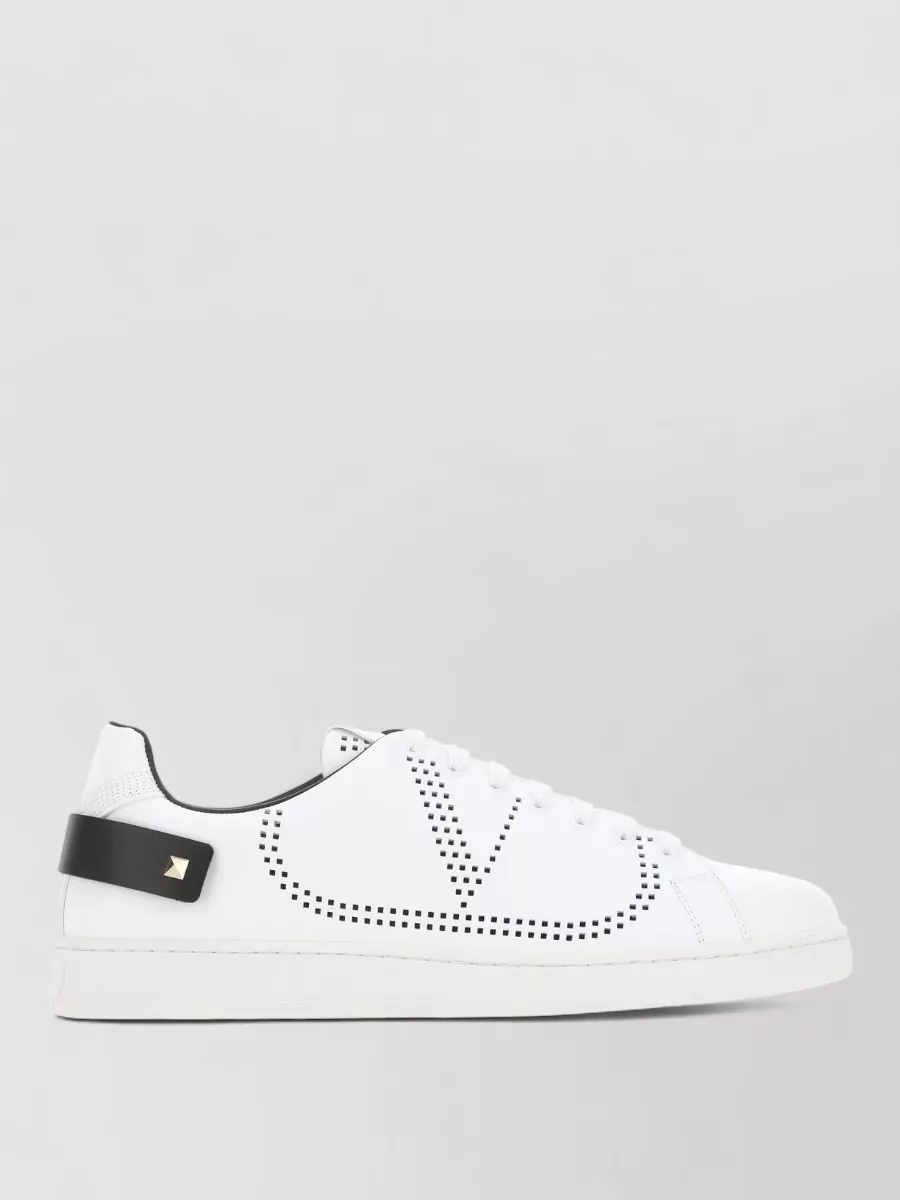 Valentino Garavani Leather Backnet Sneakers Logo Strap Studs