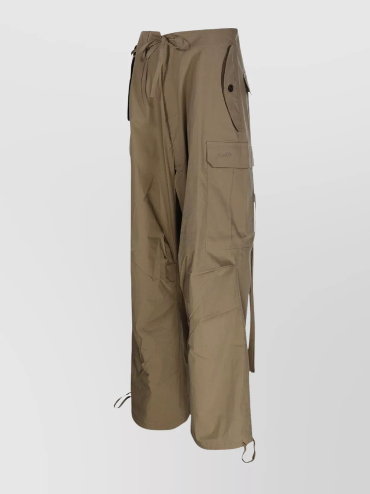 P.A.R.O.S.H CARGO TROUSERS WITH ADJUSTABLE HEM AND DRAWSTRING WAIST