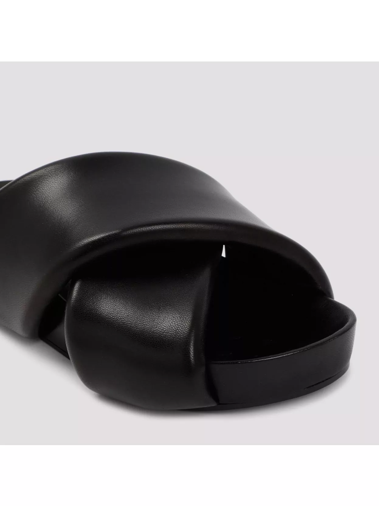Jil Sander Leather Padded Crossed Straps Slides Sandals