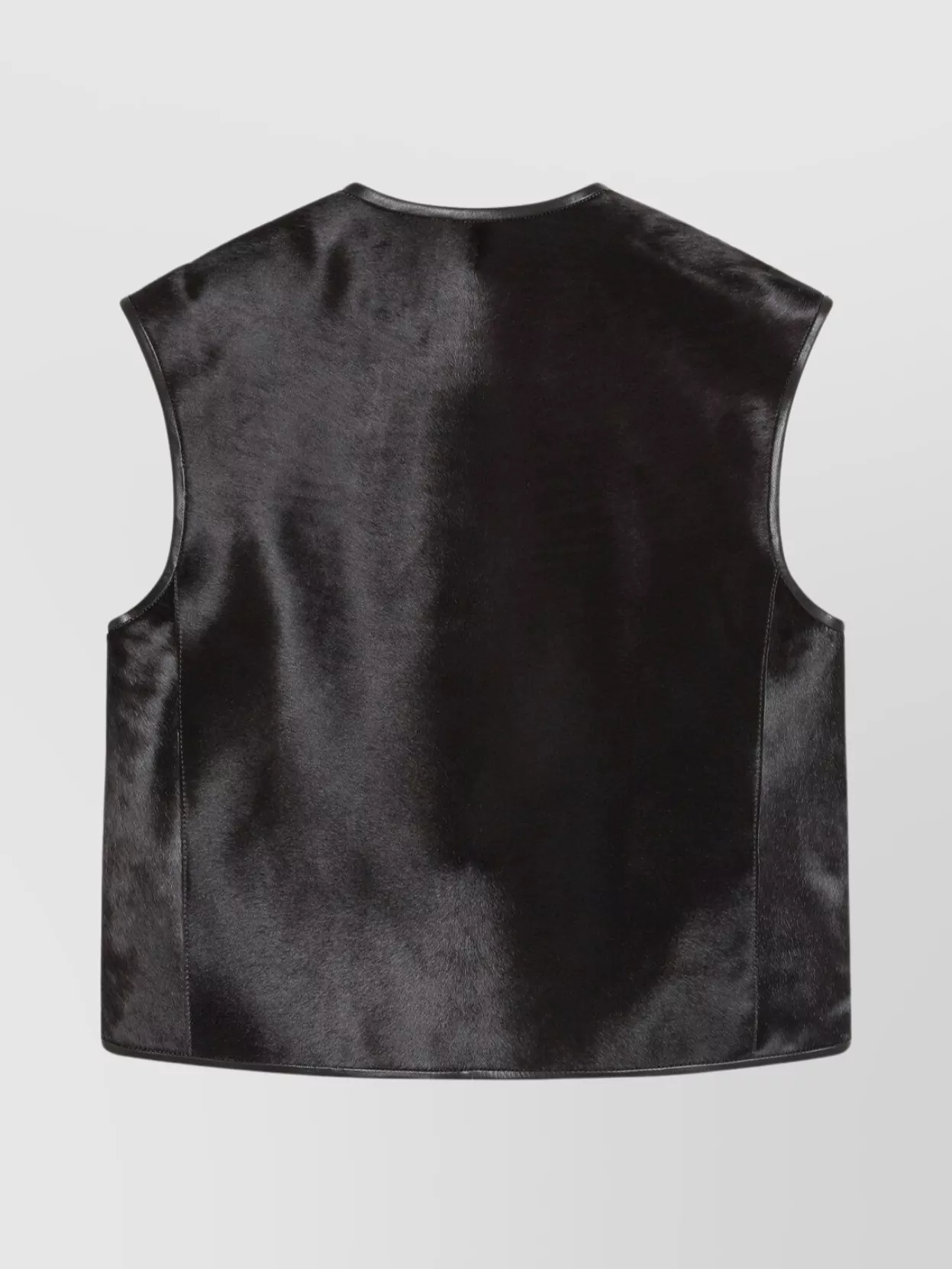 Loulou Studio Sleeveless Vest In Pony Effect Leather In Black