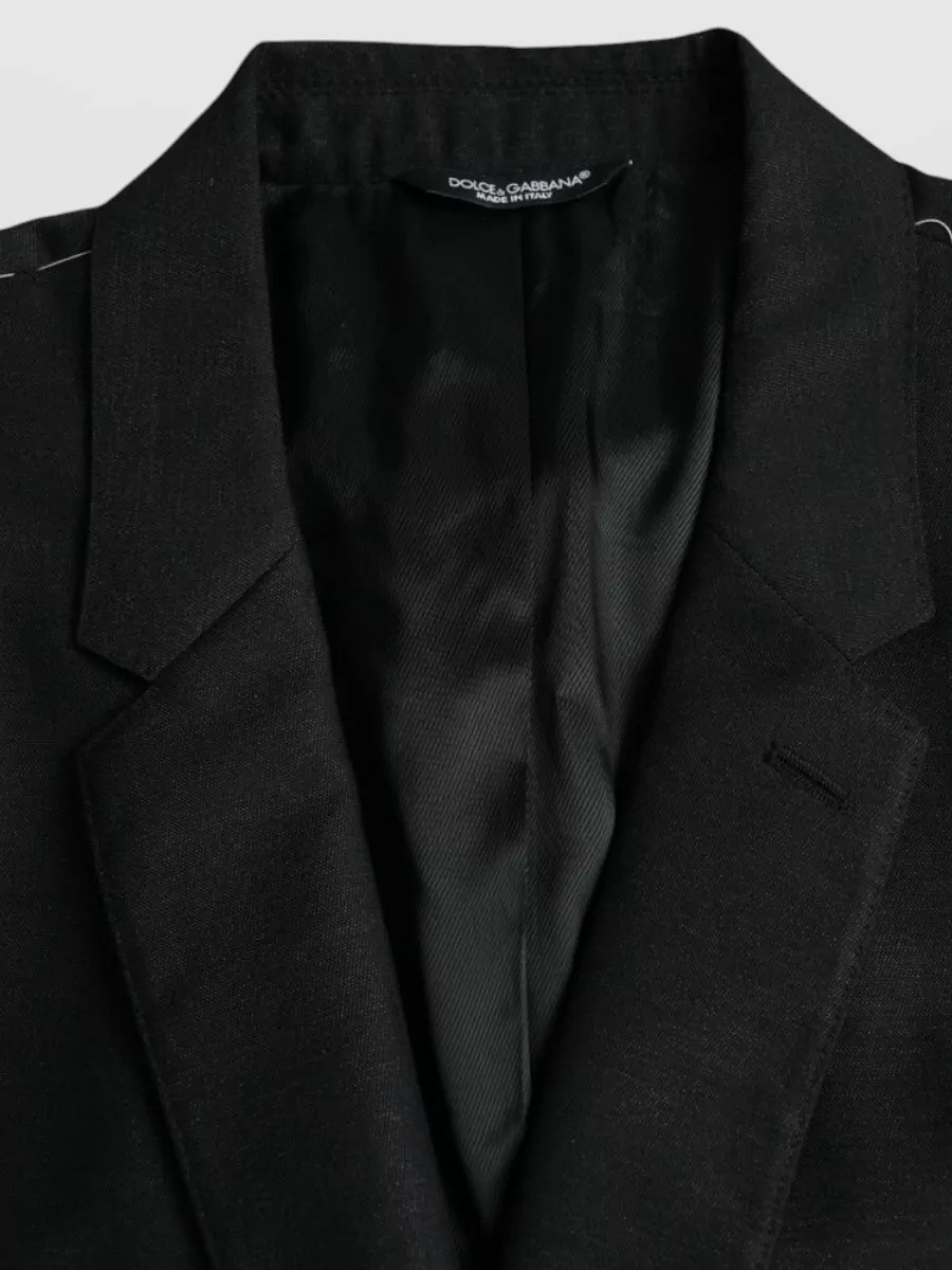 Dolce&Gabbana Silk Virgin Wool Single-Breasted Blazer