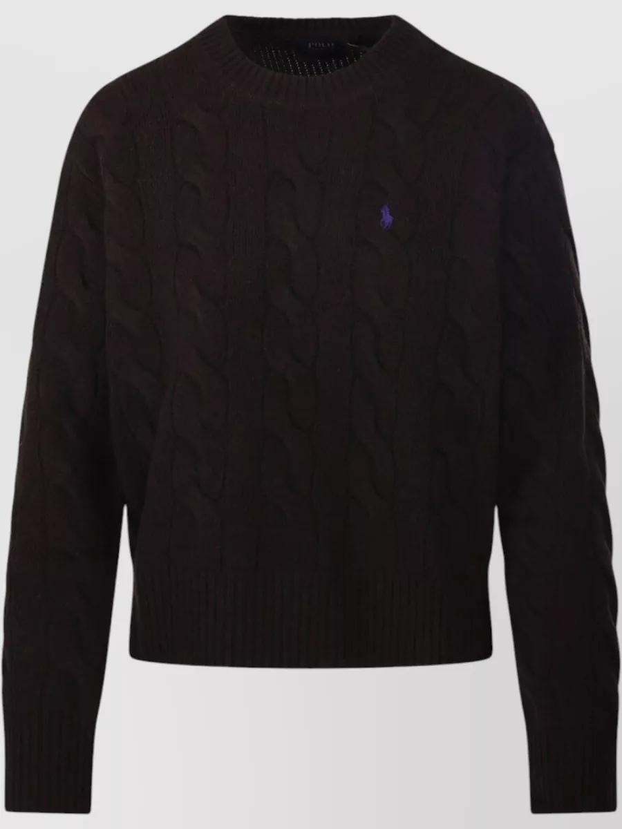 Ralph Lauren Wool Cashmere Ribbed Crewneck Sweatshirt