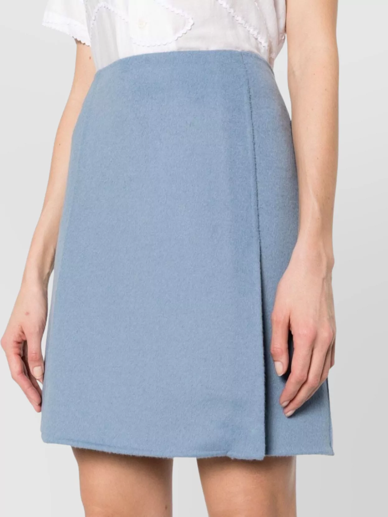 Parosh Wool High-Rise Wrap Mini Skirt