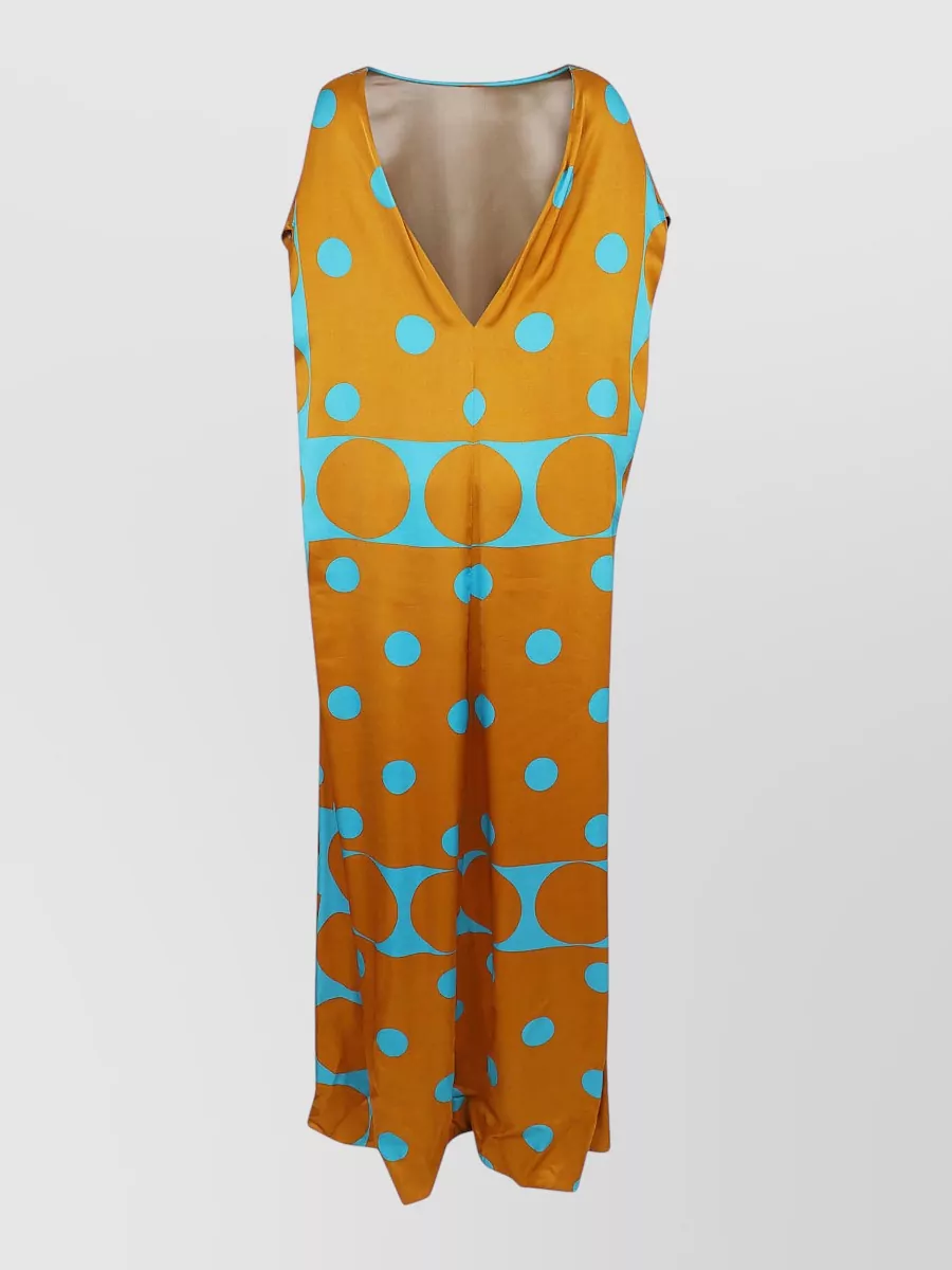 Dries Van Noten Printed Satin Maxi Dress