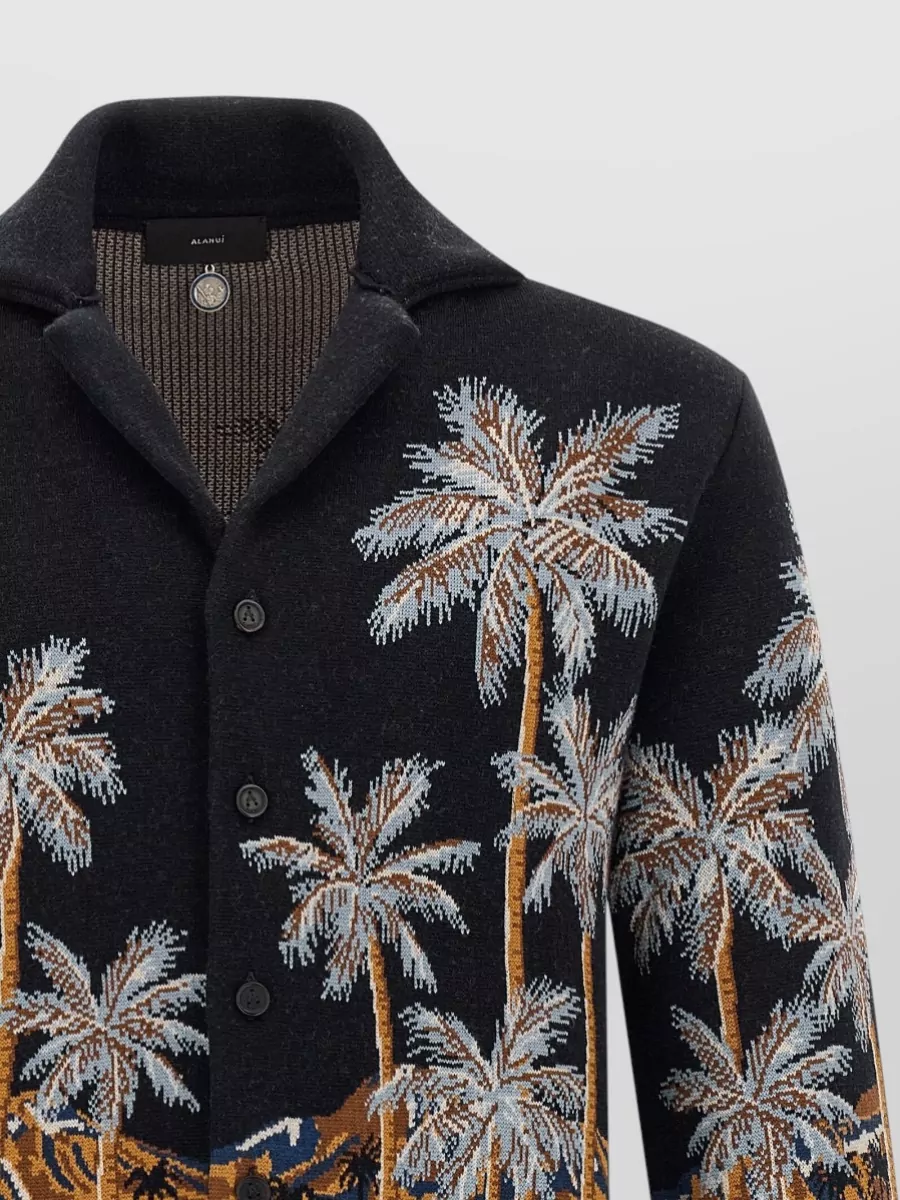 Alanui Virgin Wool Jacquard Tropical Overshirt