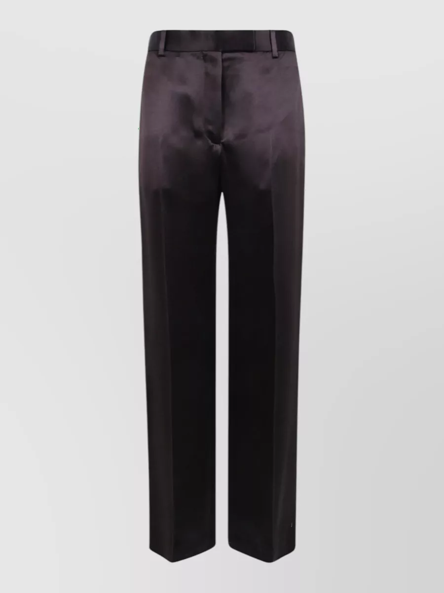 Tom Ford Silk Satin Wide-Leg Tailored Trousers