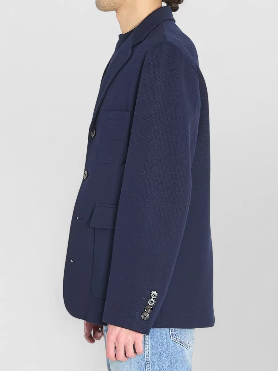 Gucci Piqué Cotton Single Breasted Tailored Jacket