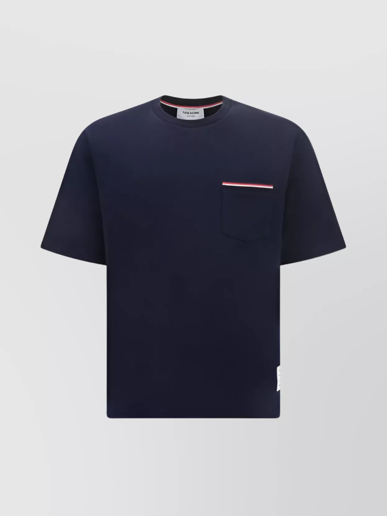 Shop Thom Browne Oversized T-shirt With Contrast Trim And Patch Pocket