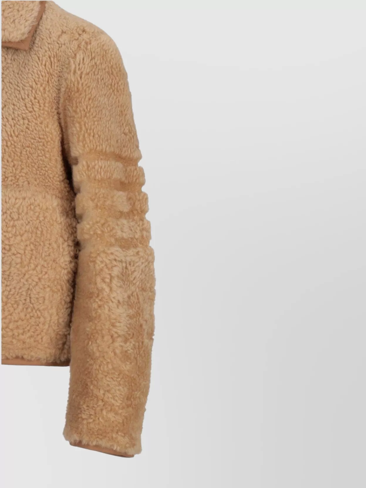 Thom Browne Shearling Collared Jacket Long Sleeves