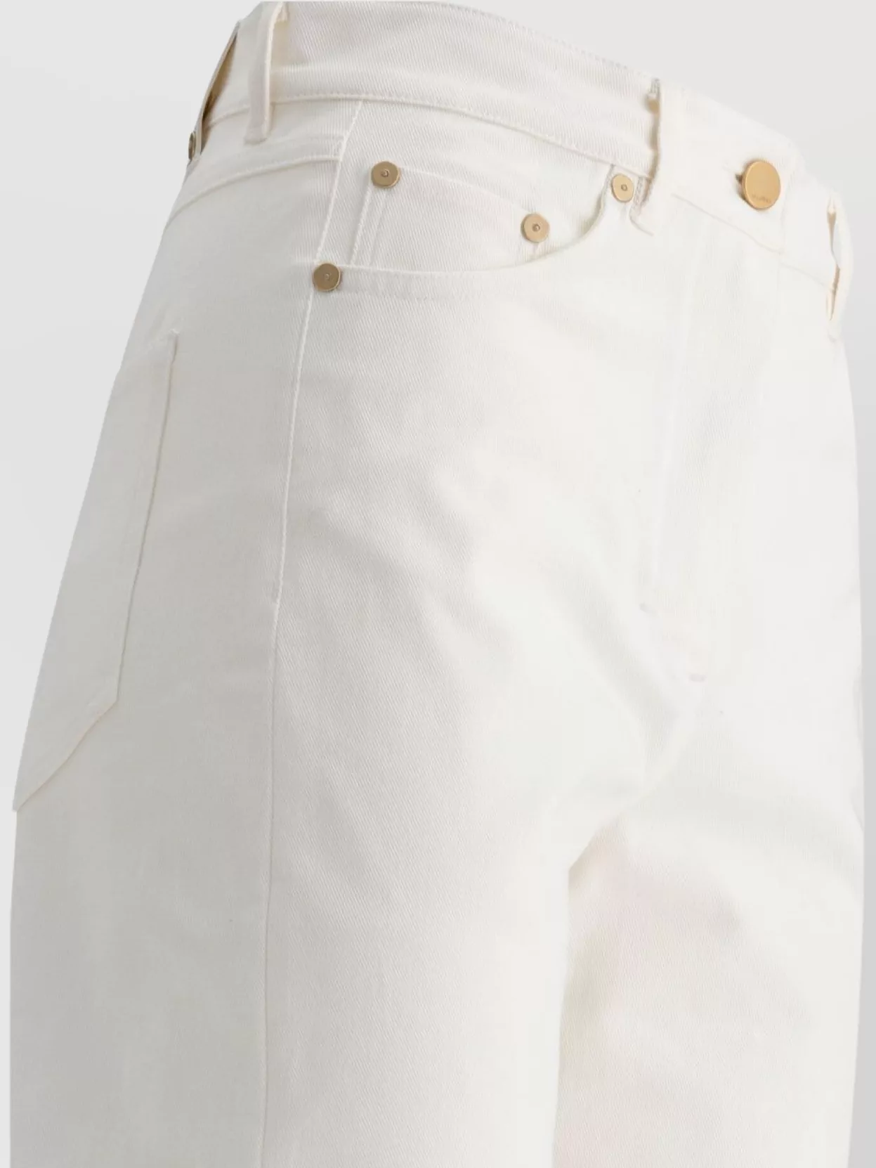 's Max Mara Womens White Cervia Wide-leg Rolled-cuff Denim Jeans