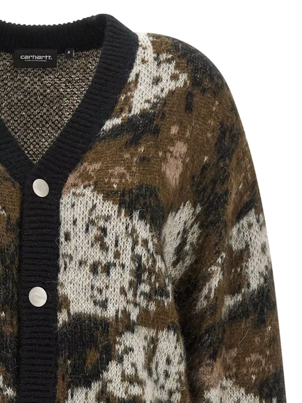 Carhartt Wip Textured Knit V-Neck Long Sleeve Cardigan