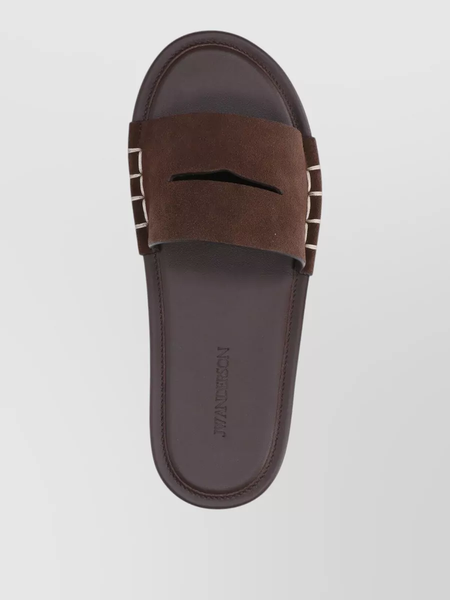 Jw Anderson Sandals Open Toe Flat Sole Suede Strap