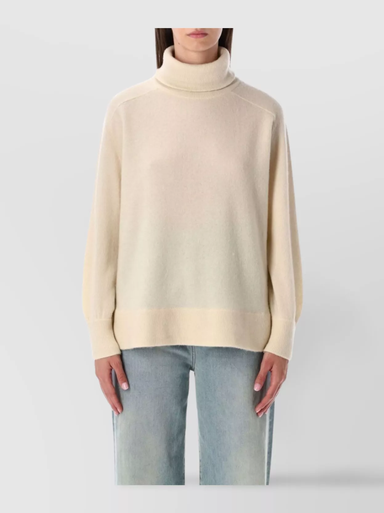 American Vintage High Neck Knit Sweater With Long Sleeves