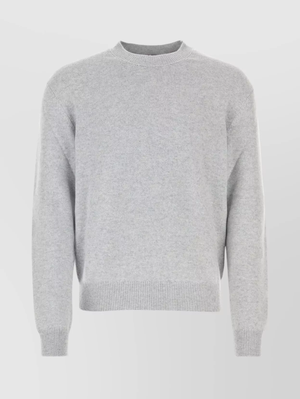 Shop Bottega Veneta Grey Cashmere Blend Sweater With Textured Elbow Patches